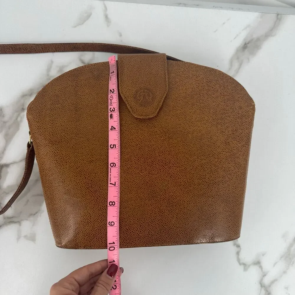 Vintage 90s Ginnie Johansen Handcrafted Leather Bag Brown Preppy Academia